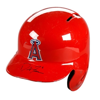 2014 David Freese Game Worn and Signed Los Angeles Angels Batting Helmet (MLB Authenticated)